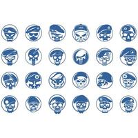 Skull army logo  icon set vector