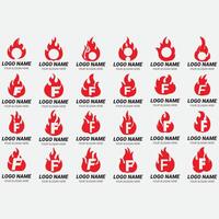 collection of fire logos vector