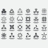 collection of abstract community logos vector