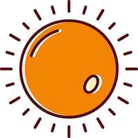 Sun filled Sliped Retro Icon vector