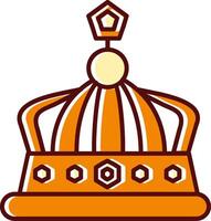 Crown filled Sliped Retro Icon vector