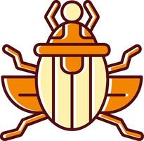 Scarab filled Sliped Retro Icon vector