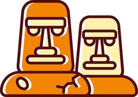 Moai filled Sliped Retro Icon vector