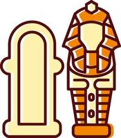 Sarcophagus filled Sliped Retro Icon vector