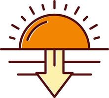 Sunset filled Sliped Retro Icon vector