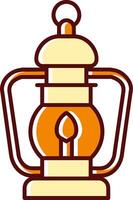 Oil lamp filled Sliped Retro Icon vector