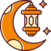 Ramadán lleno resbaló retro icono vector