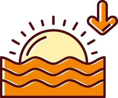 Sunset filled Sliped Retro Icon vector