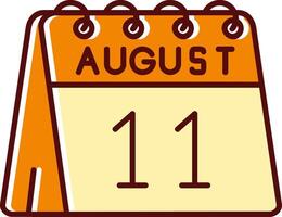 11th of August filled Sliped Retro Icon vector