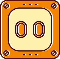 Socket filled Sliped Retro Icon vector