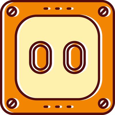 Socket filled Sliped Retro Icon