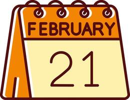 21st of February filled Sliped Retro Icon vector