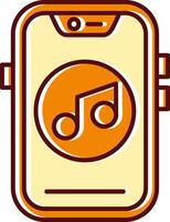 Music filled Sliped Retro Icon vector