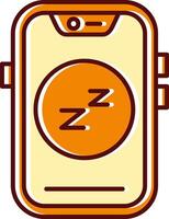 Sleep filled Sliped Retro Icon vector