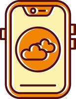 Cloud filled Sliped Retro Icon vector