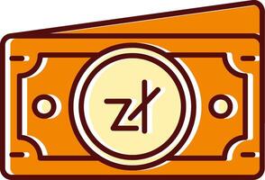 Zloty filled Sliped Retro Icon vector