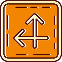 Intersect filled Sliped Retro Icon vector