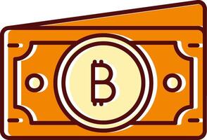 Bitcoin filled Sliped Retro Icon vector