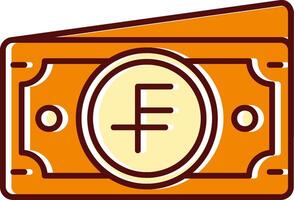 Swiss franc filled Sliped Retro Icon vector