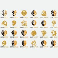 collection of lion logos vector