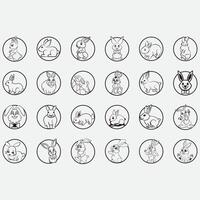 collection of rabbit logos vector