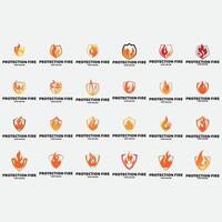collection of fire logos vector