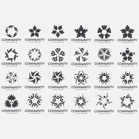 collection of abstract community logos vector