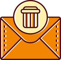 Dustbin filled Sliped Retro Icon vector