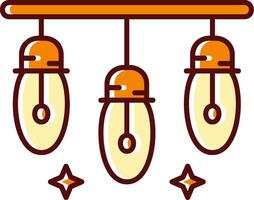 Lights filled Sliped Retro Icon vector