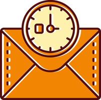 Clock filled Sliped Retro Icon vector