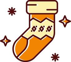 Sock filled Sliped Retro Icon vector