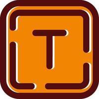 Letter t filled Sliped Retro Icon vector