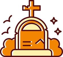 Grave filled Sliped Retro Icon vector