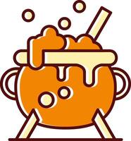 Cauldron filled Sliped Retro Icon vector