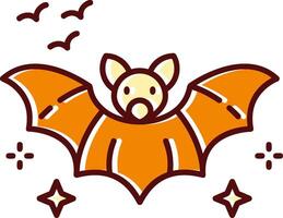 Bat filled Sliped Retro Icon vector