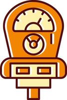 Meter filled Sliped Retro Icon vector