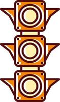 Traffic light filled Sliped Retro Icon vector