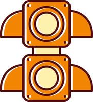 Traffic light filled Sliped Retro Icon vector