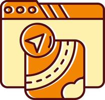 Gpu filled Sliped Retro Icon vector