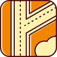 Road filled Sliped Retro Icon vector