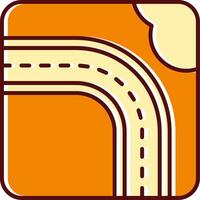 Highway filled Sliped Retro Icon vector