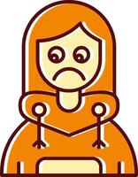 Sad filled Sliped Retro Icon vector