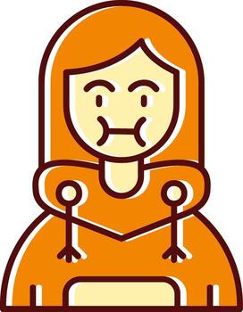 enfermedad lleno resbaló retro icono vector