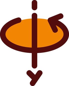 3d rotate y axis filled Sliped Retro Icon vector