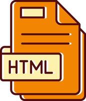 html lleno resbaló retro icono vector