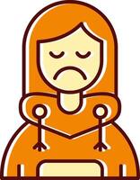 Sad filled Sliped Retro Icon vector