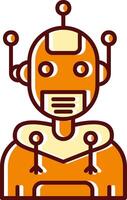 robot lleno resbaló retro icono vector