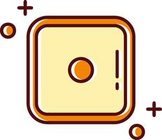 Dice one filled Sliped Retro Icon vector