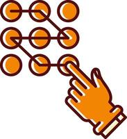 Pattern lock filled Sliped Retro Icon vector
