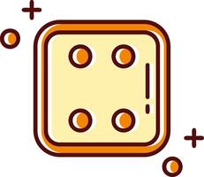 Dice four filled Sliped Retro Icon vector